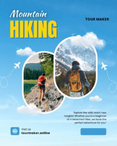 Blue and Yellow Vibrant Travel Mountain Hiking Instagram Post