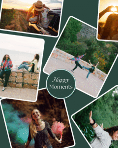 Green Modern Happy Moments Collage Instagram Post